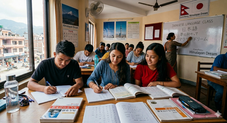 students studying